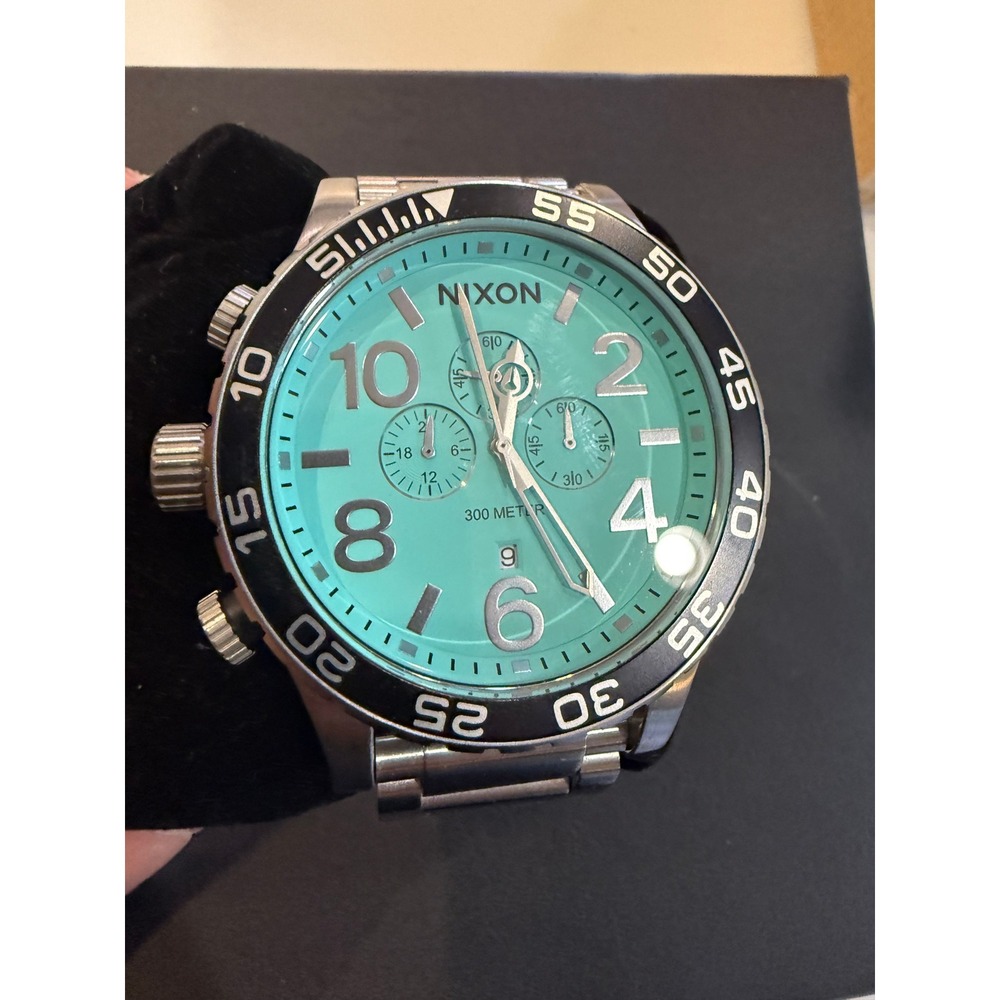 NIXON 51-30 Chrono Teal Dial Stainless Steel Men's Watch